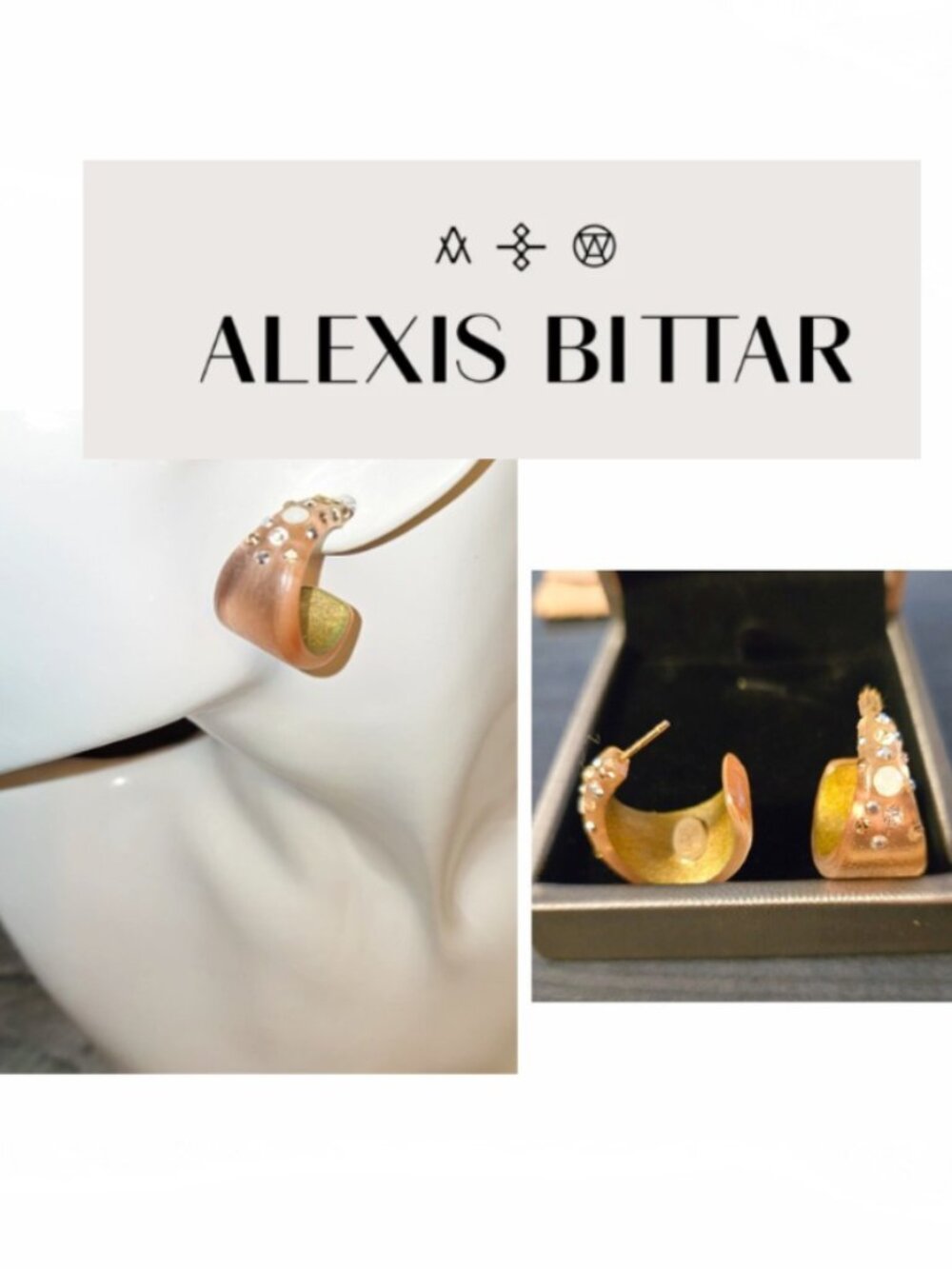 Alexis Bittar Peach/Pink Lucite Hoop Earrings